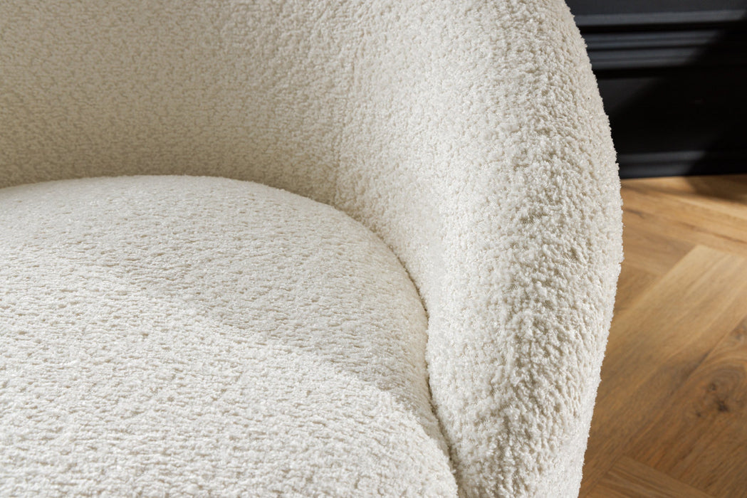 Armchair Atlantis 360° rotatable bouclé white