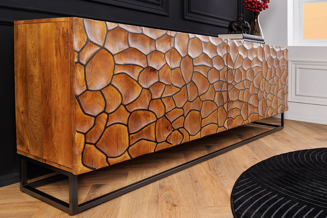 Sideboard Vulcan 177cm Mosaik schwarz braun