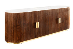 Sideboard Saentis 180cm Mango Marmor weiss