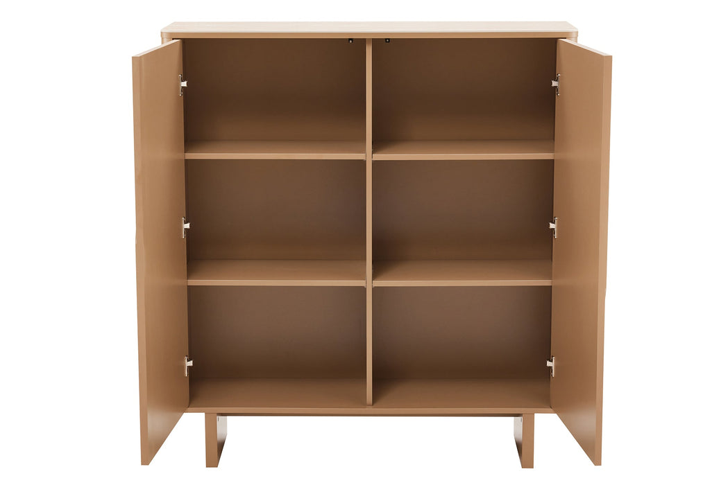 Highboard Abstry 130cm 3D natur mit Keramikplatte aus Travertinmarmor - Bild 4