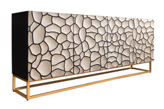 Sideboard Vulcan 177cm Mosaik schwarz weiss