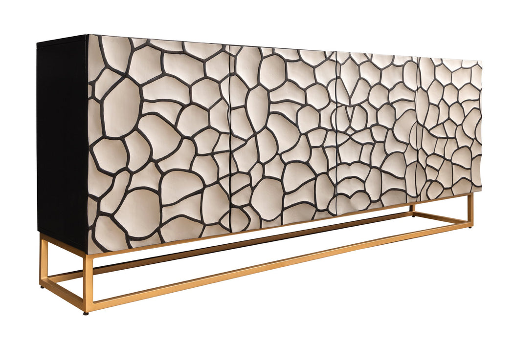 Sideboard Vulcan 177cm Mosaik schwarz weiß