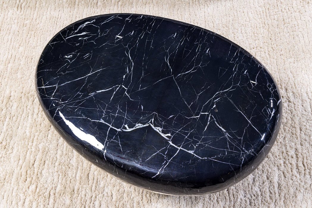 Couchtisch Rock 75cm Marmoroptik schwarz