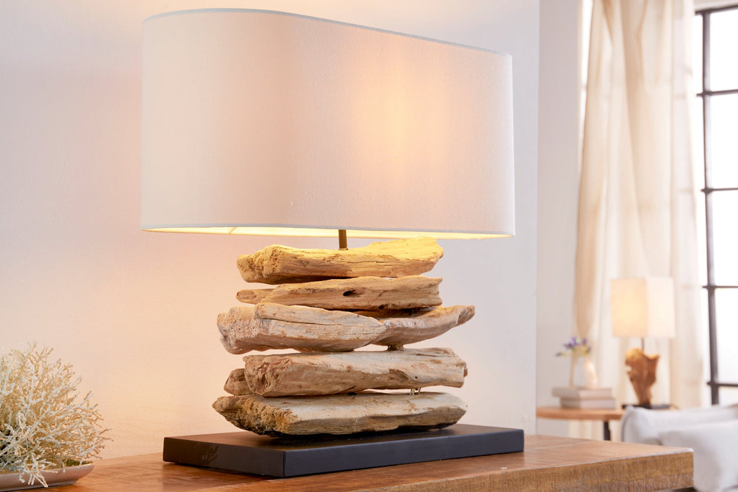 Tischleuchte aus Treibholz Stacks natur