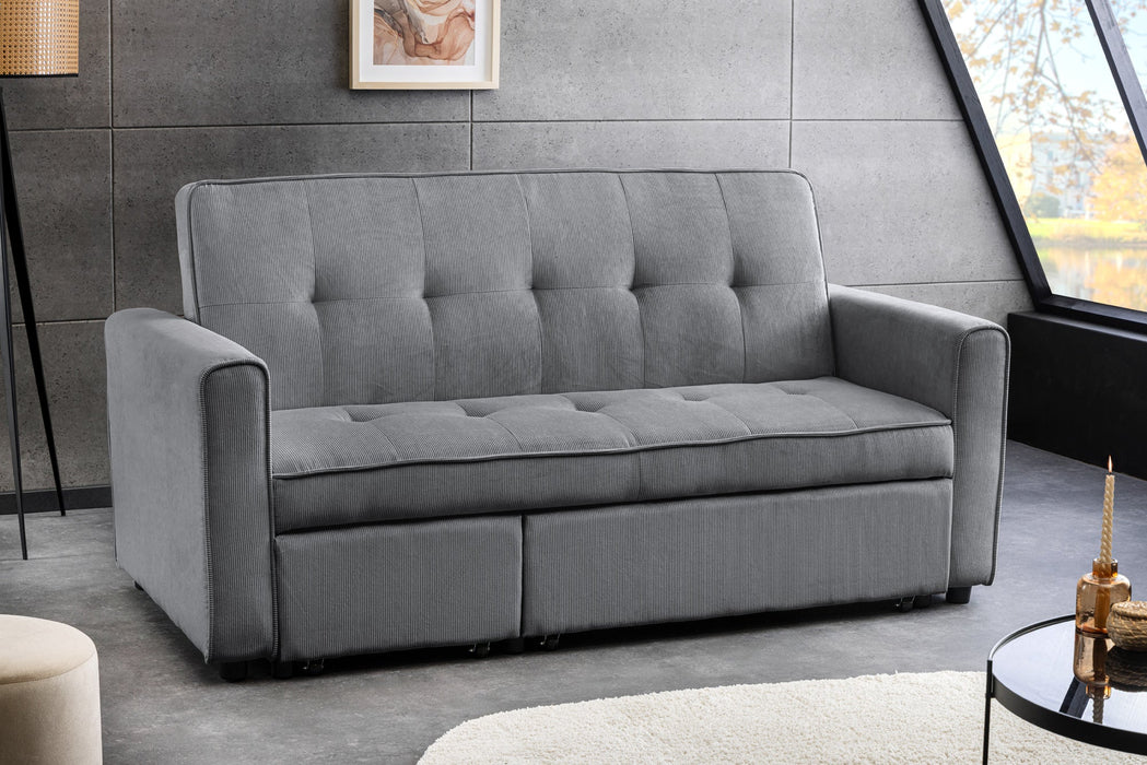 Schlafsofa Venedig 180cm 2-Sitzer Cord grau - Bild 2