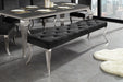 Bank Contemporary BAROCK 170cm Edelstahl Beine Silber Samt Schwarz - Bild 3