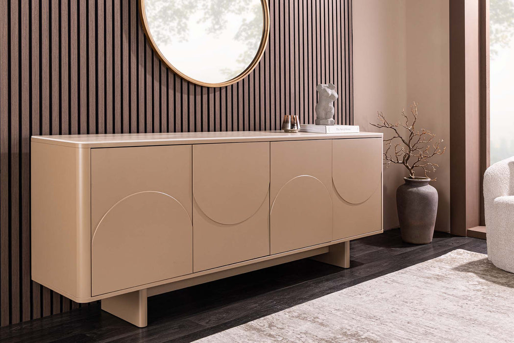 Sideboard Abstry 180cm 3D natur mit Keramikplatte aus Travertinmarmor - Bild 2