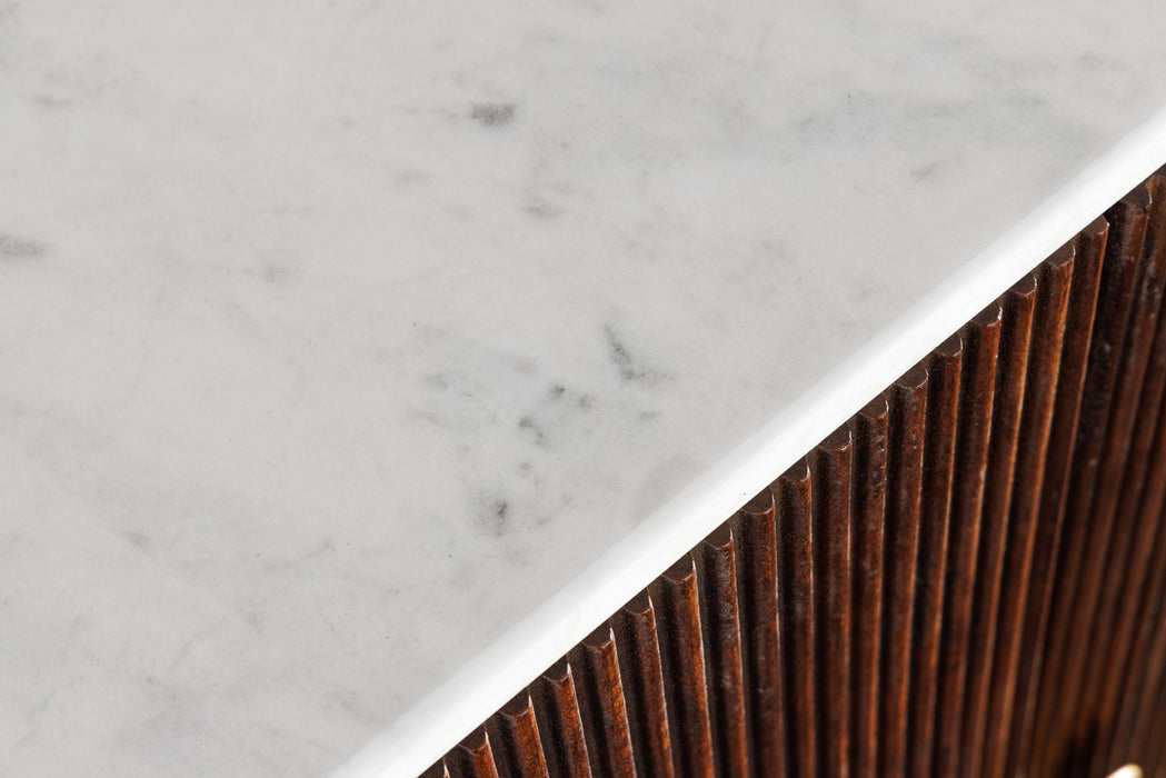 Sideboard Säntis 180cm Mango Marmor weiß
