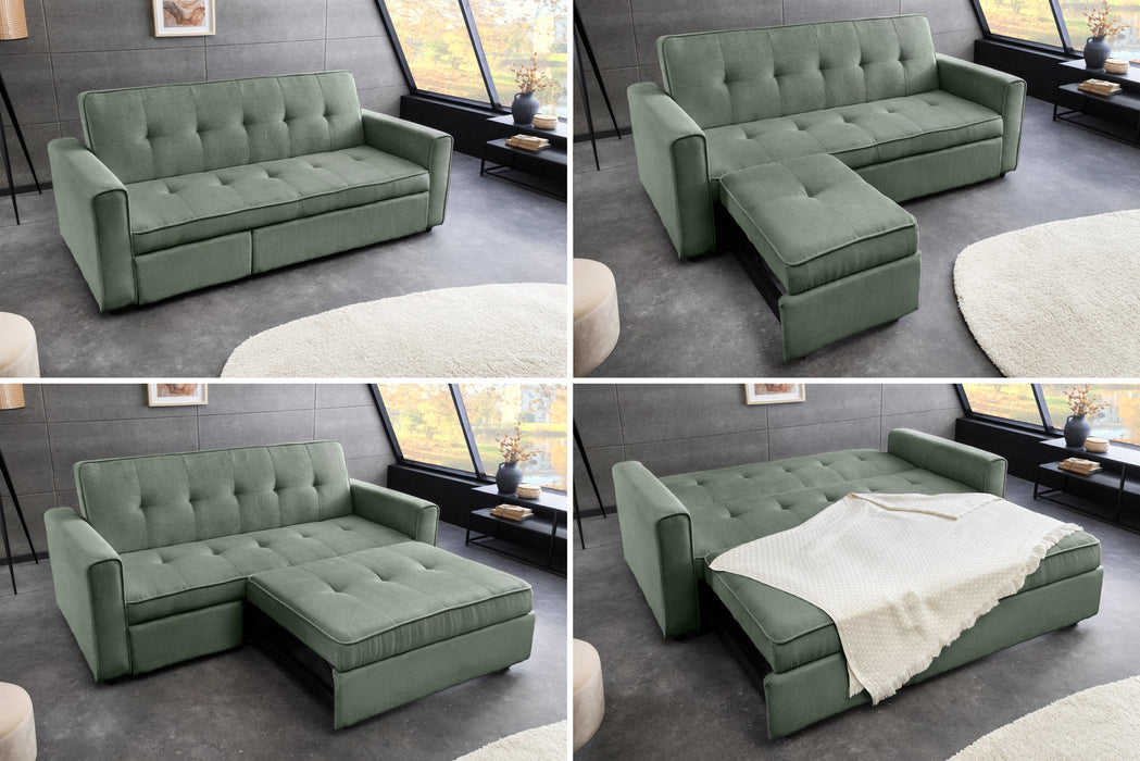 Schlafsofa Venedig 180cm 2-Sitzer Cord grün - Bild 3