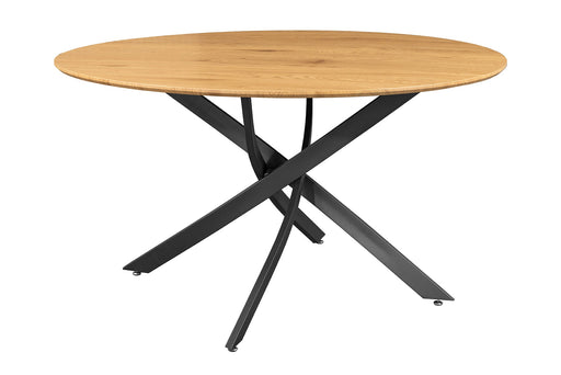 Esstisch Heliux 120cm rund natur Ungezähmte Eiche Holzoptik mit schwarzem Metallgestell