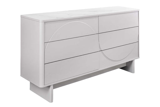 Sideboard Abstry 150cm 3D weiß mit weißer Marmorplatte aus Keramik