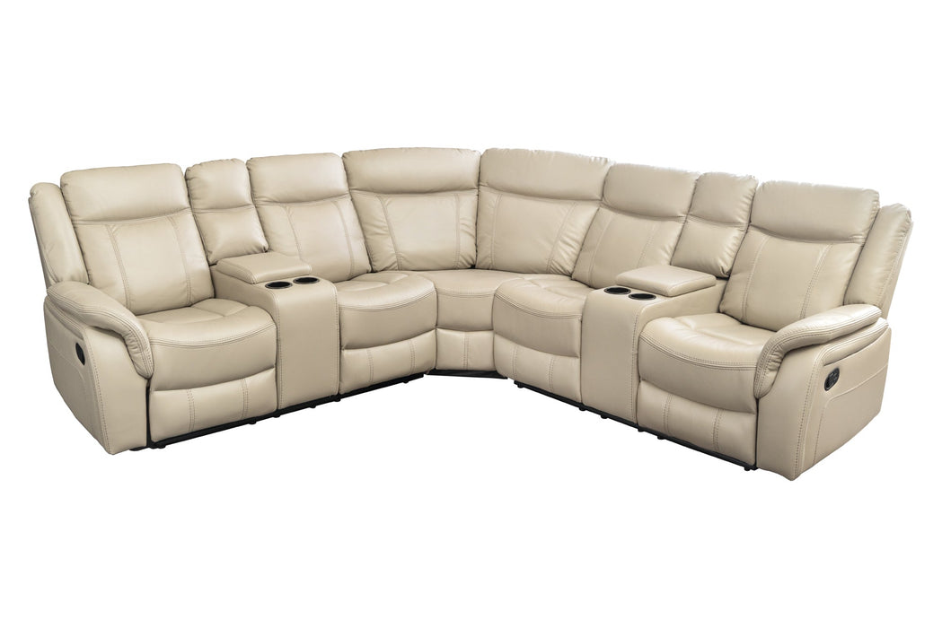 Kinosessel HOLLYWOD 5-Sitzer Kunstleder beige