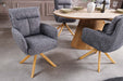 Drehstuhl Grand Henry 360° auto return texturierter Stoff grau mit Gestell Eiche Timber - Bild 5