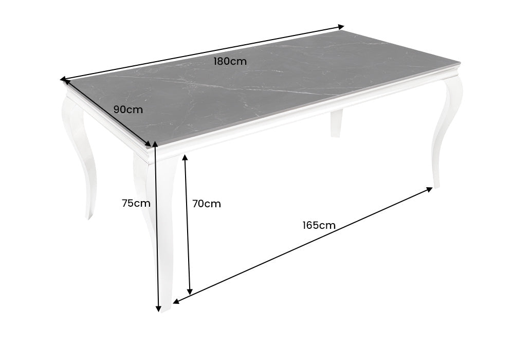 Esstisch Barock 180cm Chrom Sinterstein