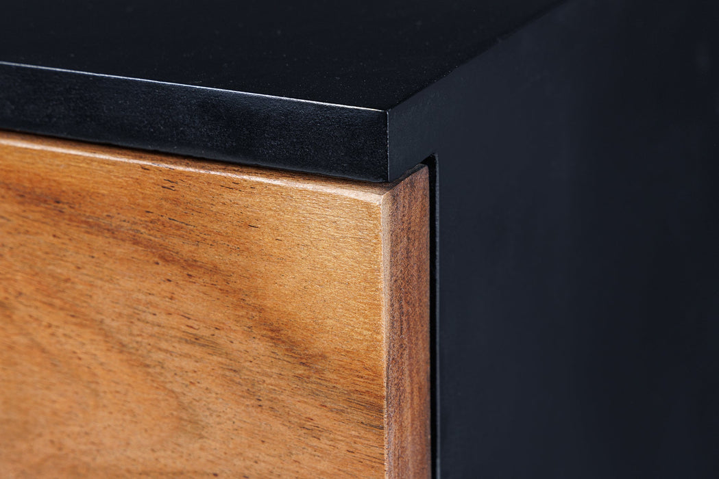 Highboard Pure Akazie 120cm Akazie Timber Naturkante mit LED Licht - Bild 5