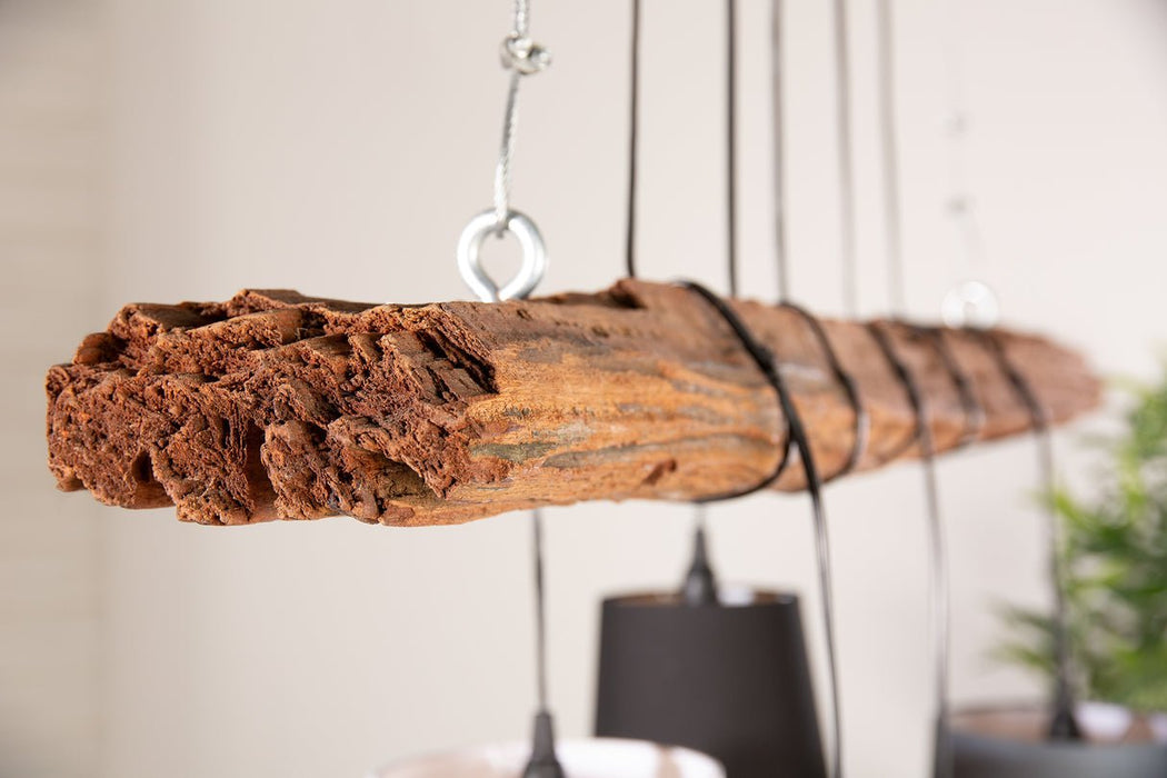 Pendelleuchte Elegant 115cm Treibholz ohne Lampenschirme