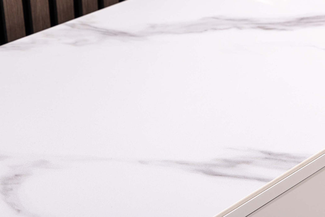 Sideboard Abstry 150cm 3D weiß mit weißer Marmorplatte aus Keramik - Bild 5