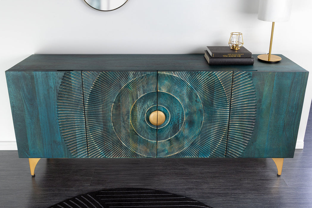 Sideboard Rigi 180cm 3D Mangoholz türkis