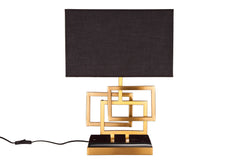 Tischleuchte Canvas 56cm gold Stoff Metallgestell