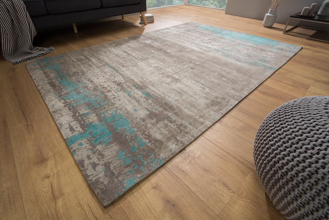 Teppich Contemporary Art 240x160cm Greige Blau