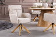 Drehstuhl Grand Henry 360° Rückholautomatik strukturierter Stoff champagner-grau mit Eiche Timber Gestell - Bild 4