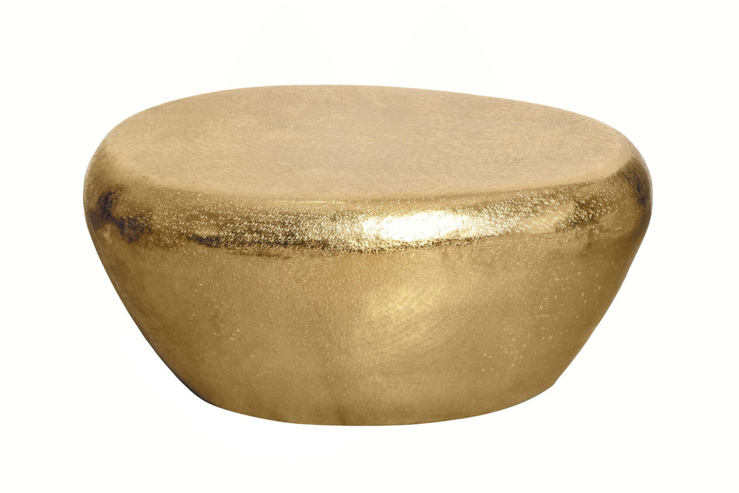 Couchtisch Rock 75cm Hammerschlageffekt gold