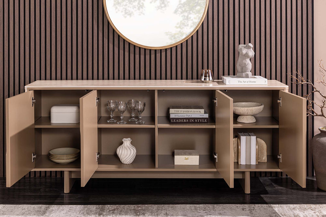 Sideboard Abstry 180cm 3D natur mit Keramikplatte aus Travertinmarmor - Bild 4