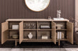 Sideboard Abstry 180cm 3D natur mit Keramikplatte aus Travertinmarmor - Bild 4