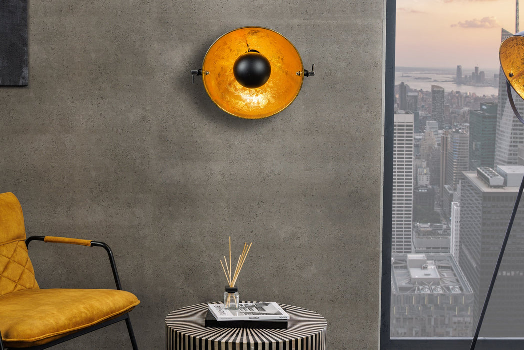 Wandleuchte Cam Set 40cm schwarz gold