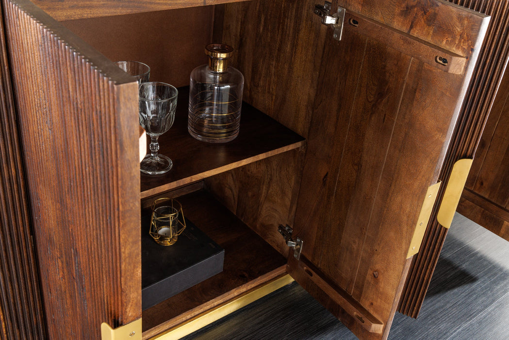 Sideboard Säntis 180cm Mango Marmor weiß