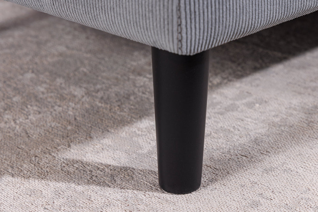 Ecksofa Visby 220cm 3-Sitzer Federkern Cord grau - Bild 9