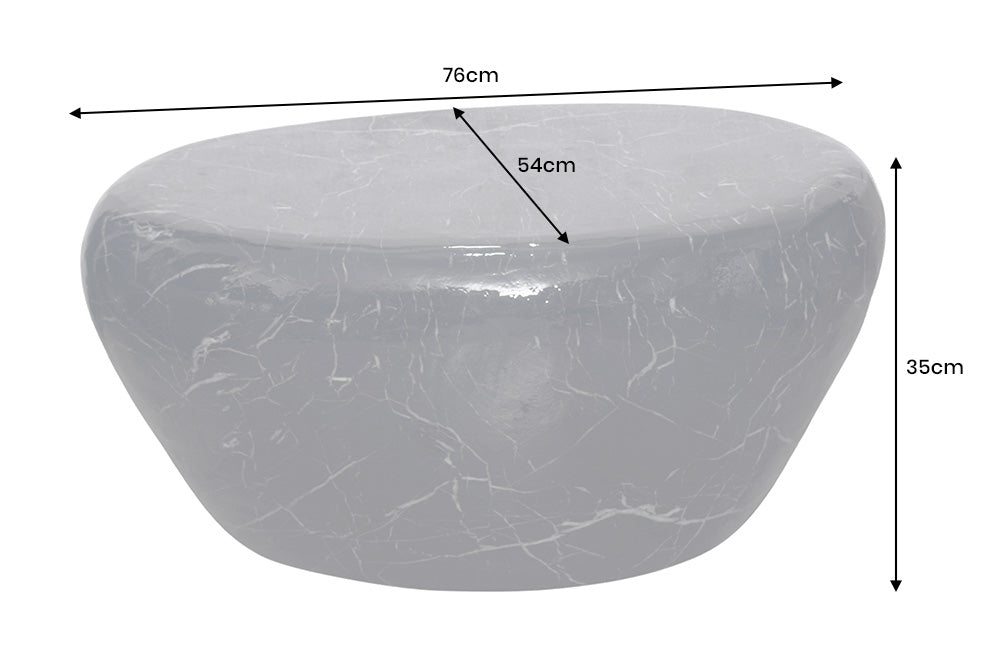Couchtisch Rock 75cm Marmoroptik schwarz