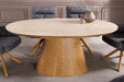 Esstisch Saloon 160-200cm ausziehbar Eiche Timber look Keramikplatte Travertin - Bild 4