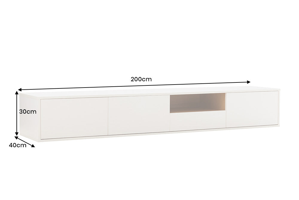 TV-Board Penthouse 200cm hängend weiß natur - Bild 9