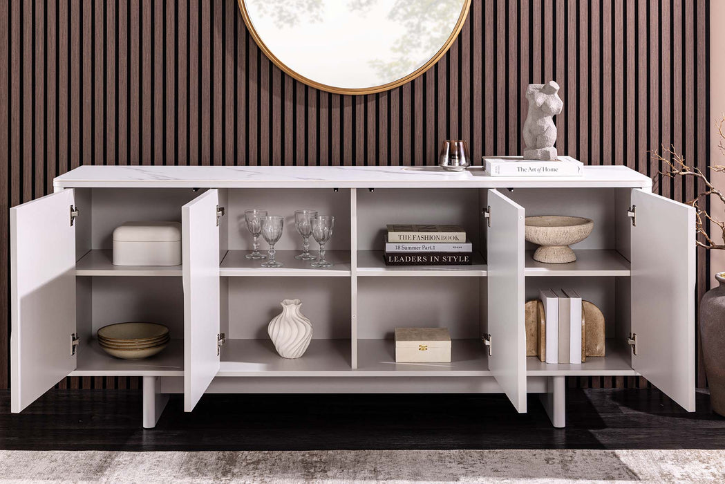 Sideboard Abstry 180cm 3D mit Keramikplatte aus weißem Marmor - Bild 4
