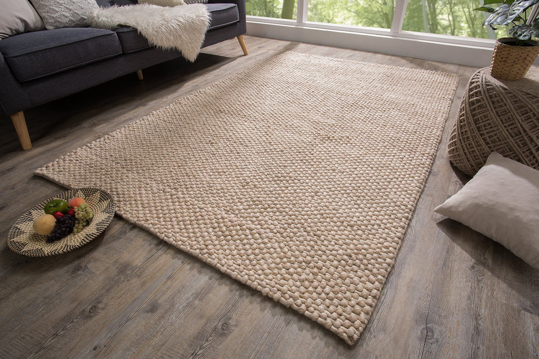 Teppich Wolle 240x160cm Beige