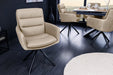 Drehsessel Grand Henry 360° mit Armlehnen Leder und Mikrofaser beige - Bild 3
