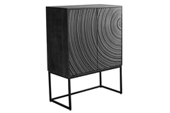Highboard ORBIT 120cm 3D-Optik Mango Timber schwarz