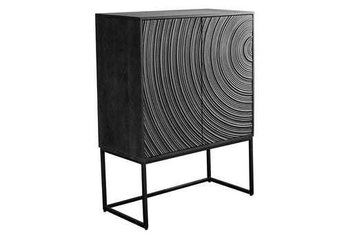 Highboard ORBIT 120cm 3D-Optik Mango Timber schwarz