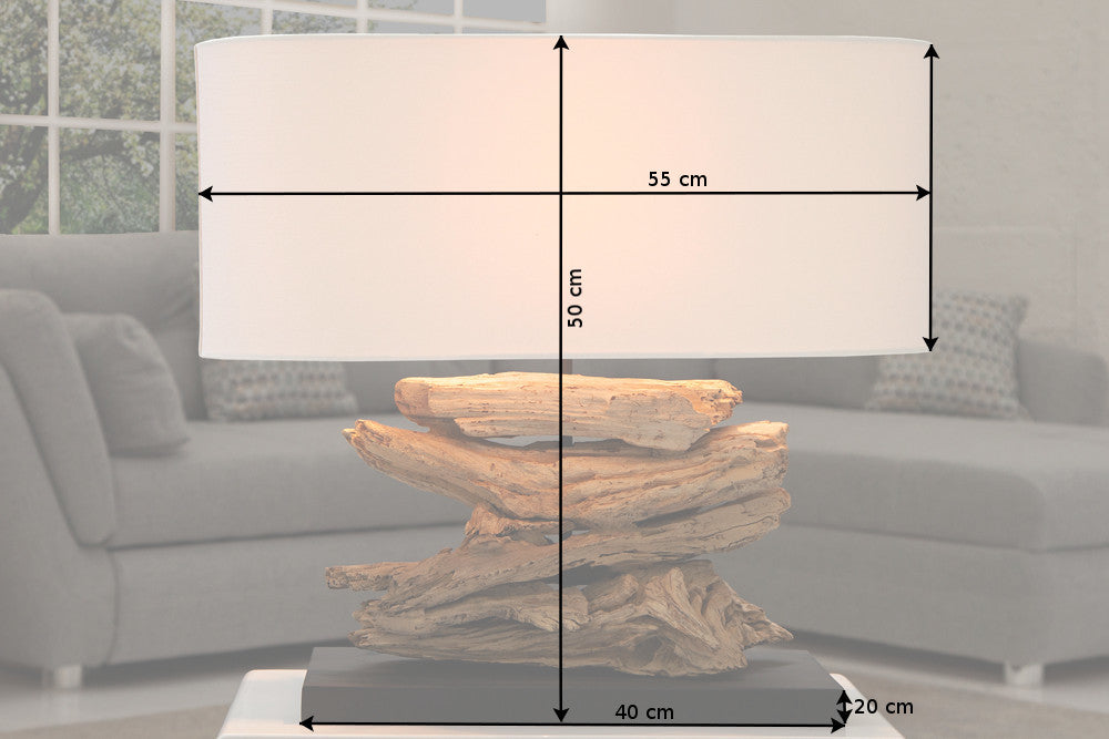Tischleuchte aus Treibholz Stacks natur