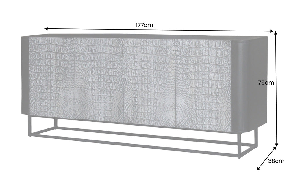 Sideboard Aligator 177cm grau schwarz