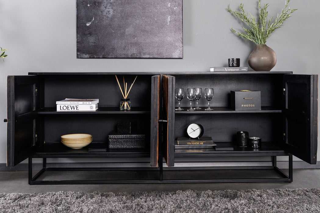 Sideboard Barcelona 180cm Mangoholz und braunes Teakholz