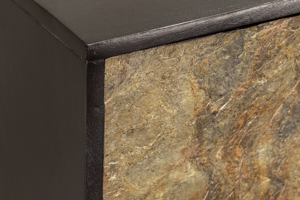 Sideboard Alpenschnee 175cm acacia natural stone look black natural