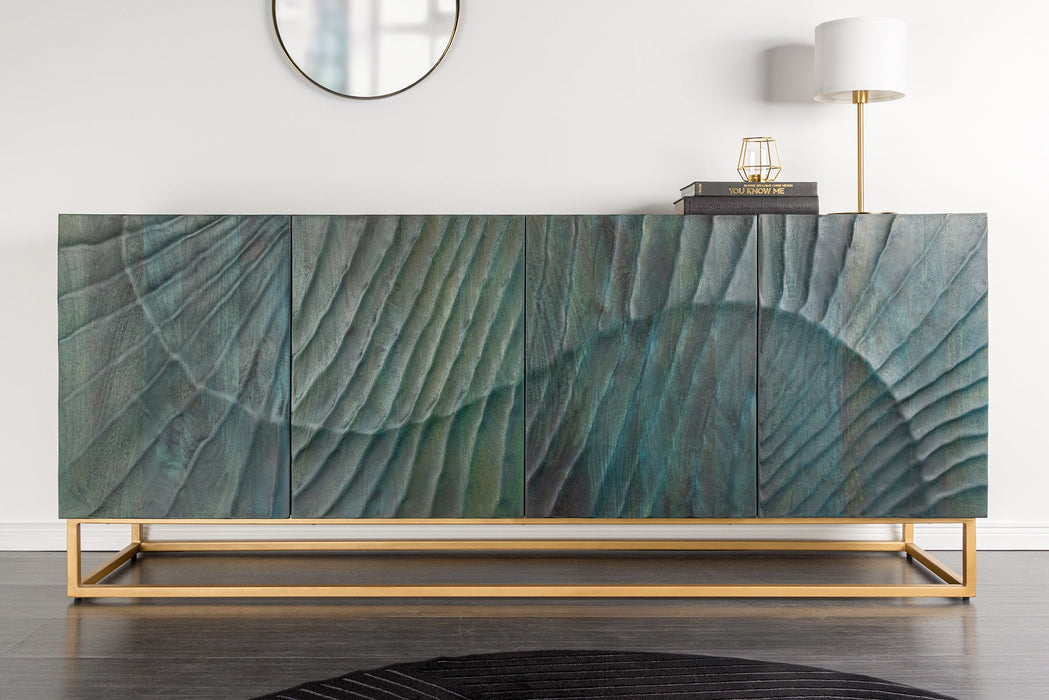 Sideboard Val Ferret 180cm 3D Mangoholz türkis gold