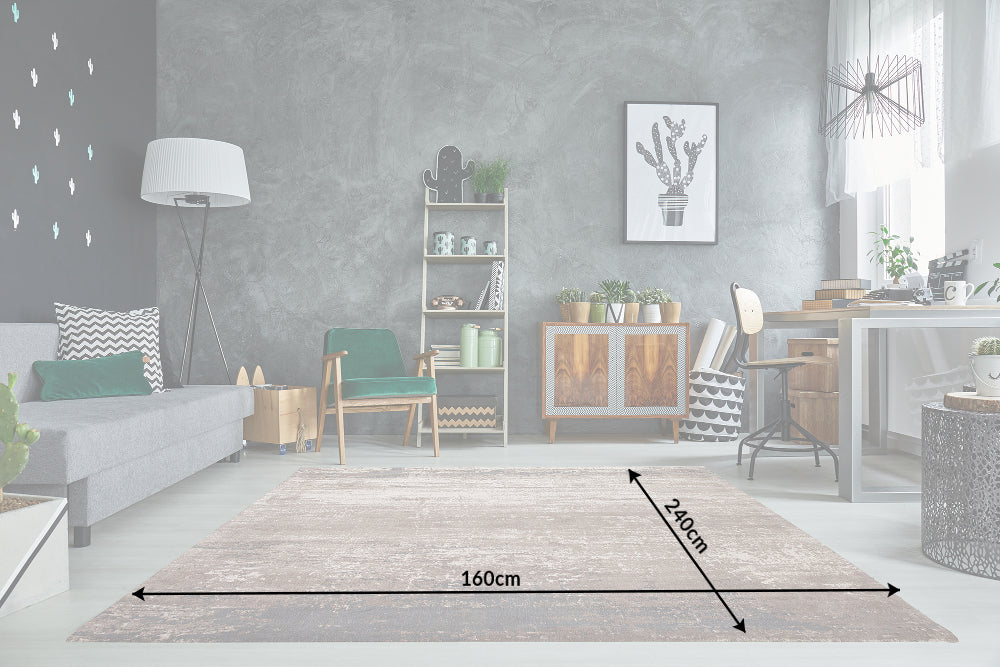 Teppich Contemporary Art 240x160cm Grau Beige