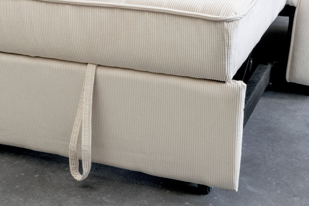 Schlafsofa Venedig 180cm 2-Sitzer Cord beige - Bild 7