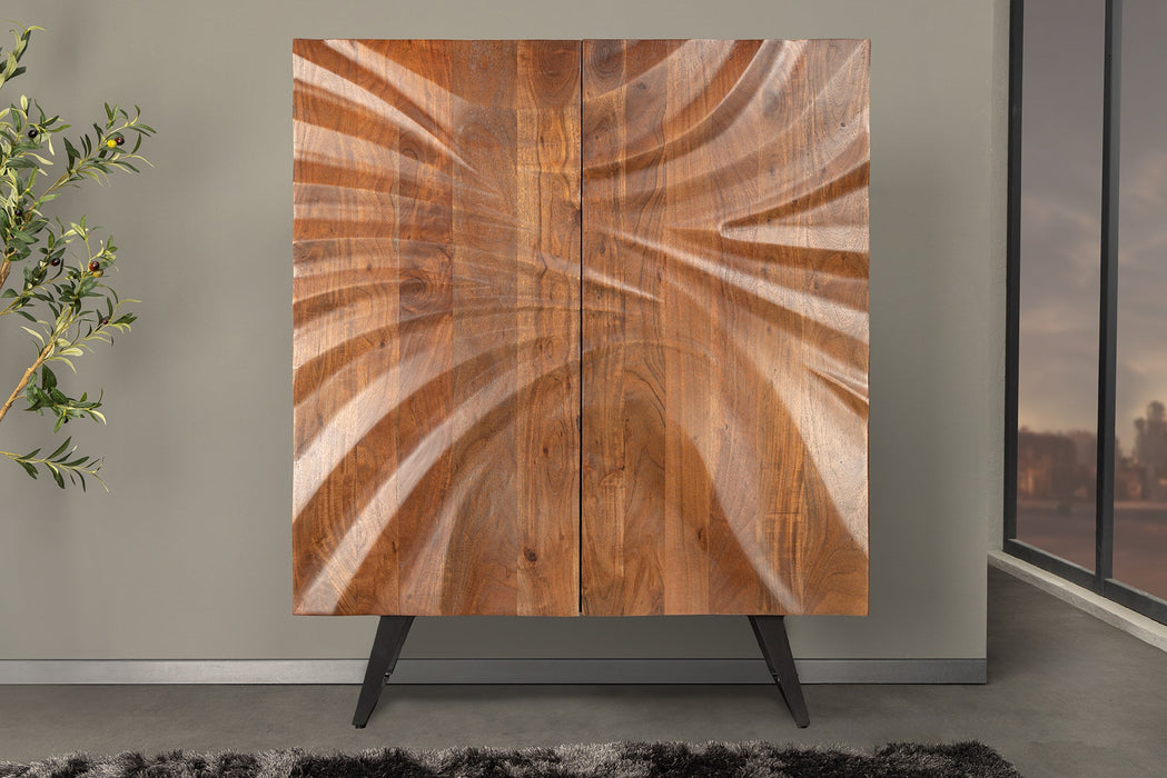 Highboard Tropical 120cm 3D braunes Akazienholz