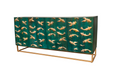 Sideboard GOLDEN Lagune 180cm 3D Mango Holz türkis Metall gold