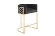 Barhocker Eleganz Samt schwarz mit goldenem Edelstahlgestell Art-Déco
