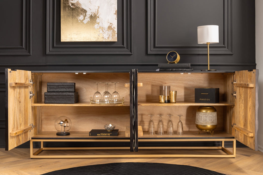 Sideboard Vulcan 177cm Mosaik schwarz weiß